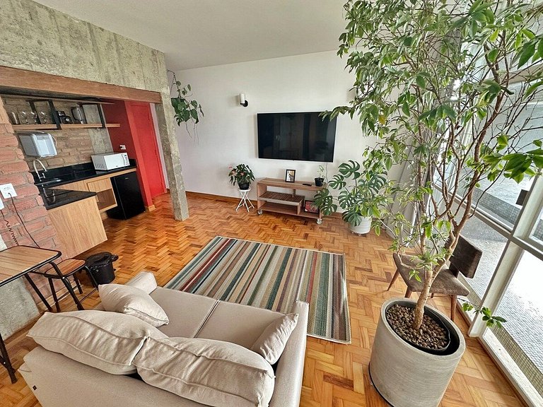 Studio espaçoso com conforto e estilo @Copan c/ Ar