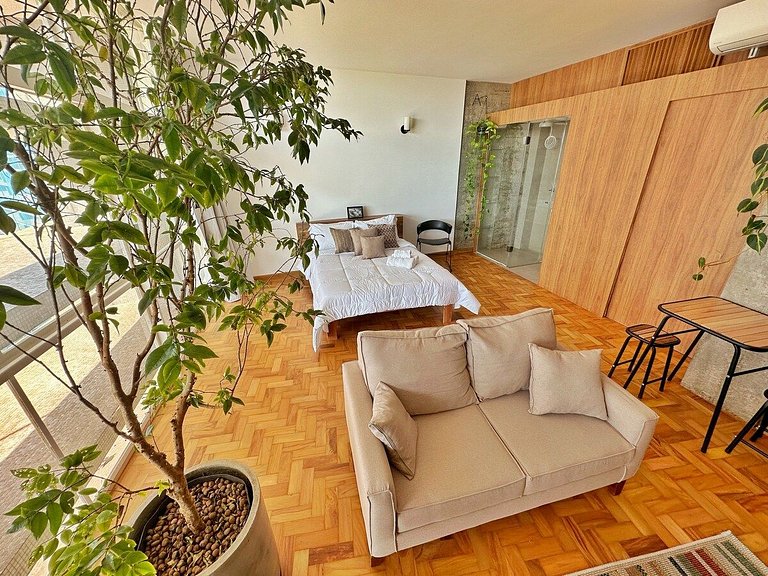 Studio espaçoso com conforto e estilo @Copan c/ Ar