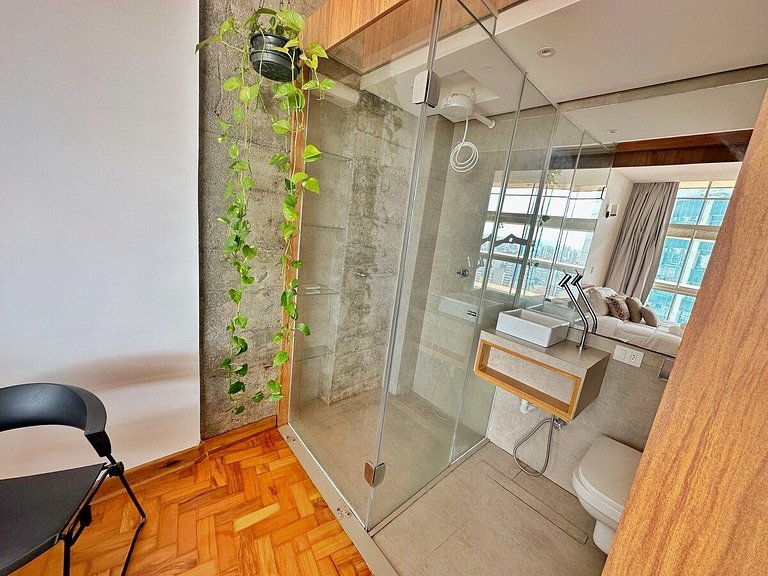 Studio espaçoso com conforto e estilo @Copan c/ Ar