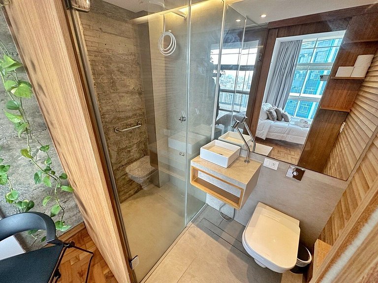 Studio espaçoso com conforto e estilo @Copan c/ Ar