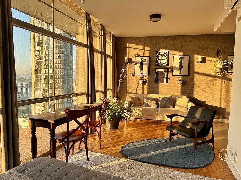 Cinema com vista de cartão postal no Copan - c/ar