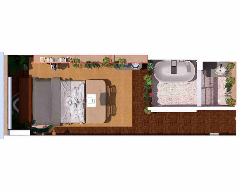 Studio em vermelho - Copan por @yanaina_interiores