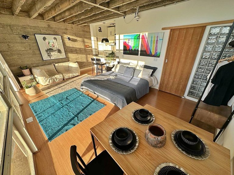 Por do Sol @ Copan - 27º Andar com Ar e Cama Queen