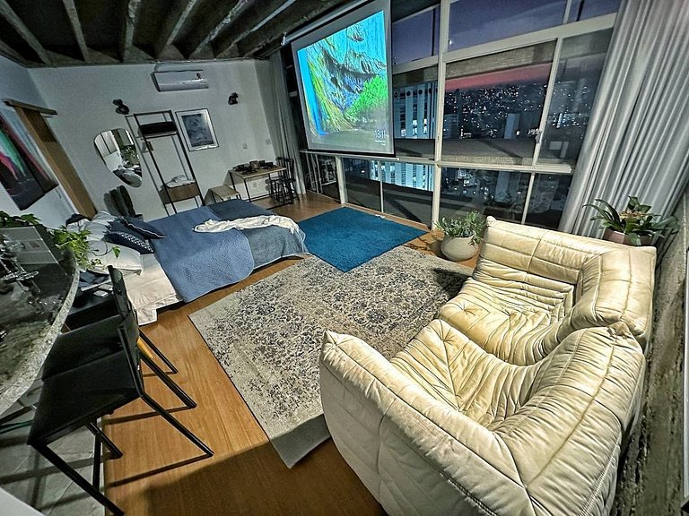 Por do Sol @ Copan - 27º Andar com Ar e Cama Queen