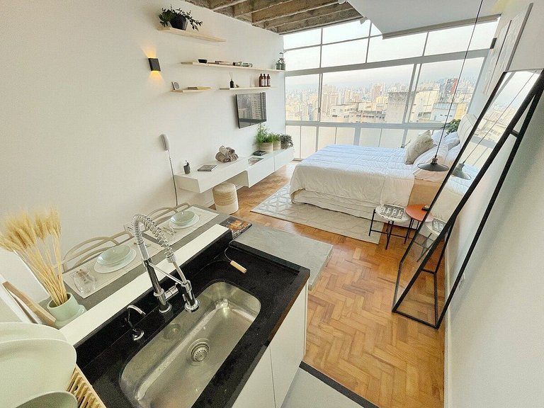 Amanhecer no 27º andar do Copan + Cama Queen