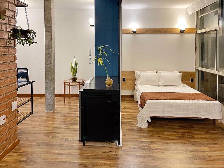 Studio moderno com por do sol no 27ª do Copan