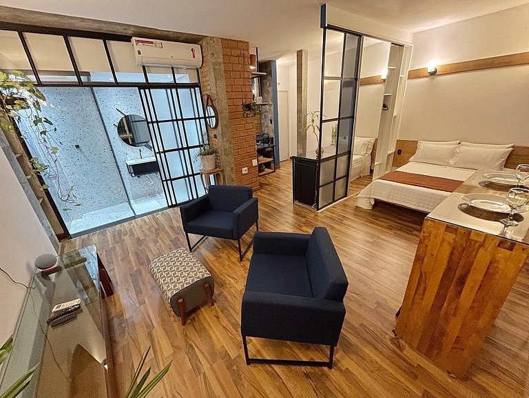 Studio moderno com por do sol no 27ª do Copan