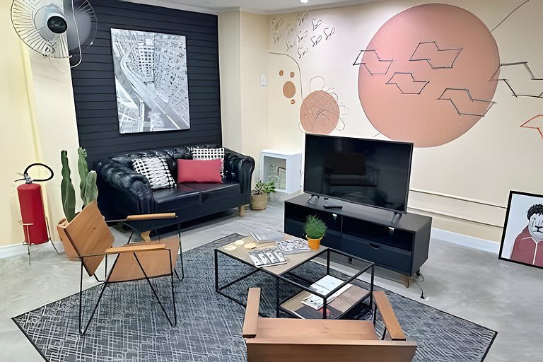 Loft com estilo industrial no Copan - Com ar