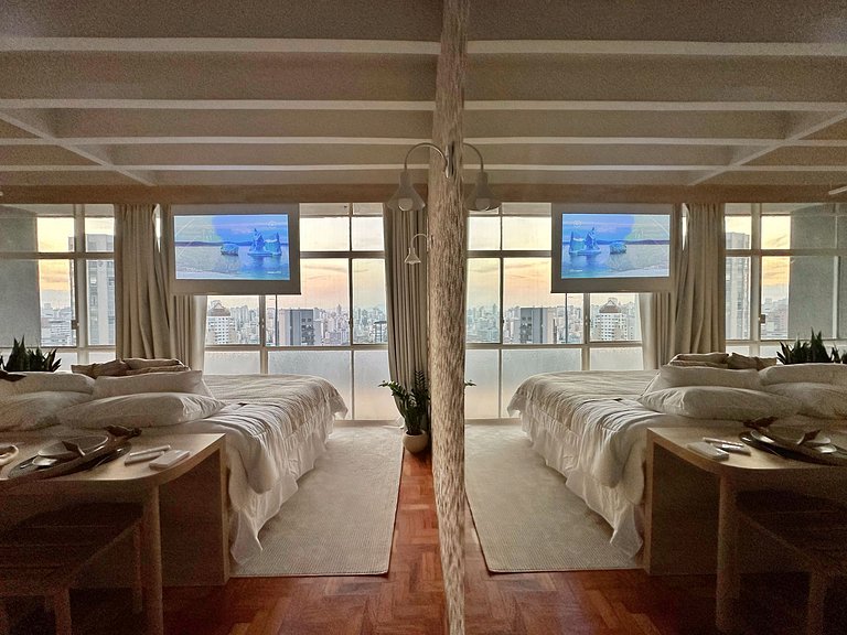 Margens. Por do sol no Copan